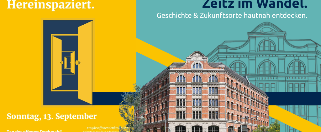 Flyer zum Tag des offenen Dankemals 2026 mit dem ZEKIWA gebäude